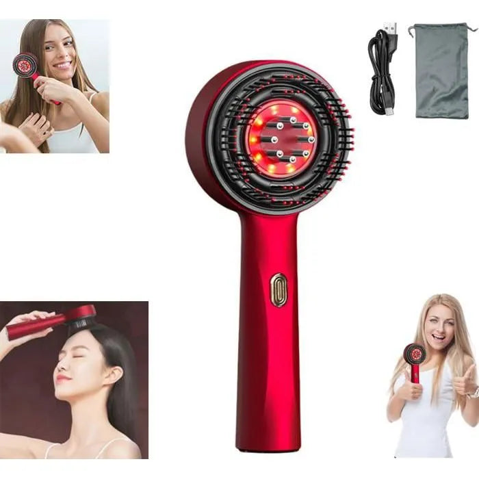 Peigne de massage électrique pour cuir chevelu, applicateur de liquide pour la luminothérapie, brosses à cheveux avec fonctions de massage