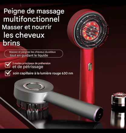 Peigne de massage électrique pour cuir chevelu, applicateur de liquide pour la luminothérapie, brosses à cheveux avec fonctions de massage
