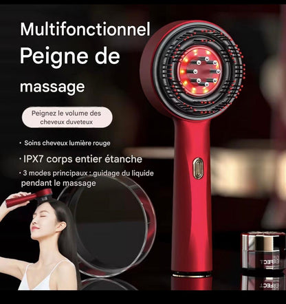 Peigne de massage électrique pour cuir chevelu, applicateur de liquide pour la luminothérapie, brosses à cheveux avec fonctions de massage