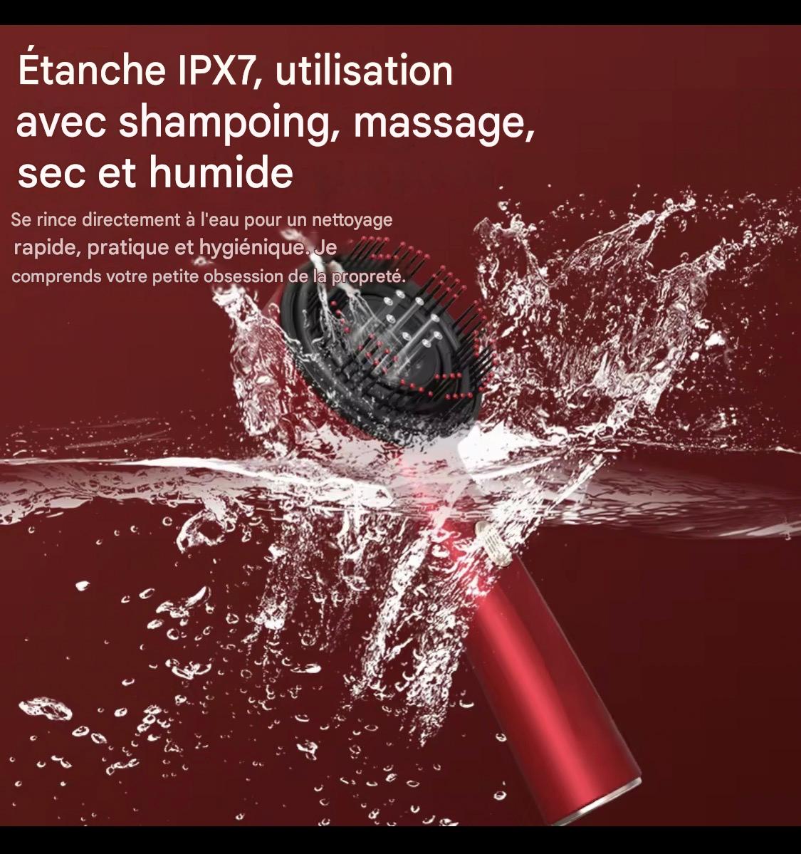 Peigne de massage électrique pour cuir chevelu, applicateur de liquide pour la luminothérapie, brosses à cheveux avec fonctions de massage