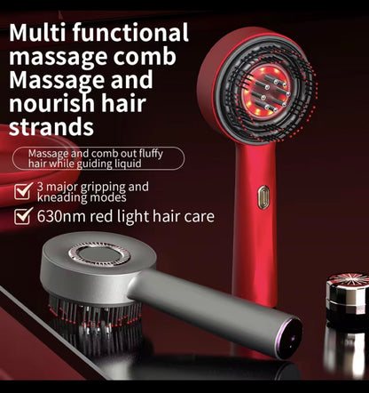 Peigne de massage électrique pour cuir chevelu, applicateur de liquide pour la luminothérapie, brosses à cheveux avec fonctions de massage