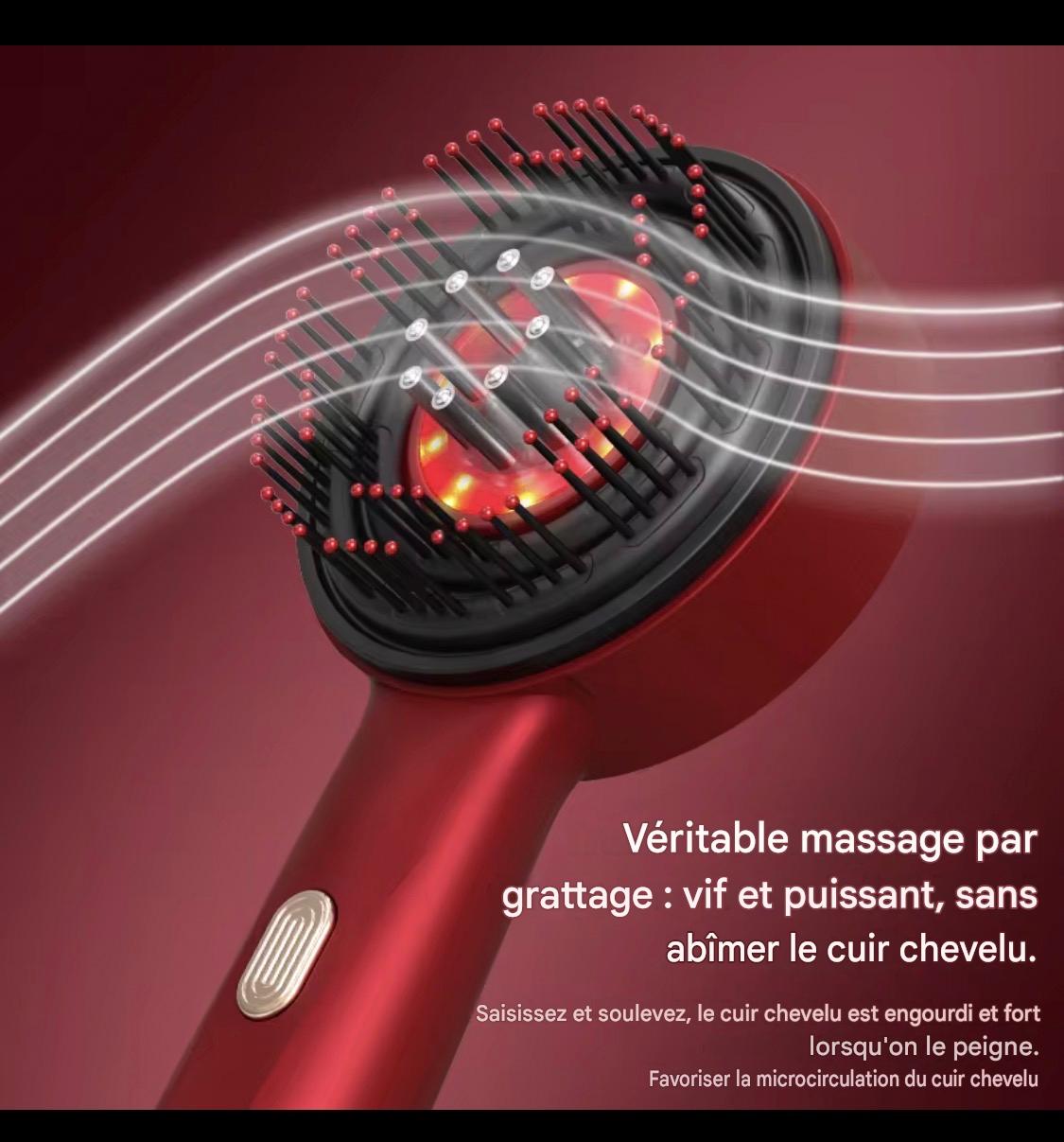 Peigne de massage électrique pour cuir chevelu, applicateur de liquide pour la luminothérapie, brosses à cheveux avec fonctions de massage
